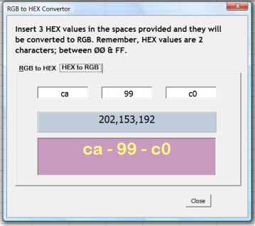 Convert HEX